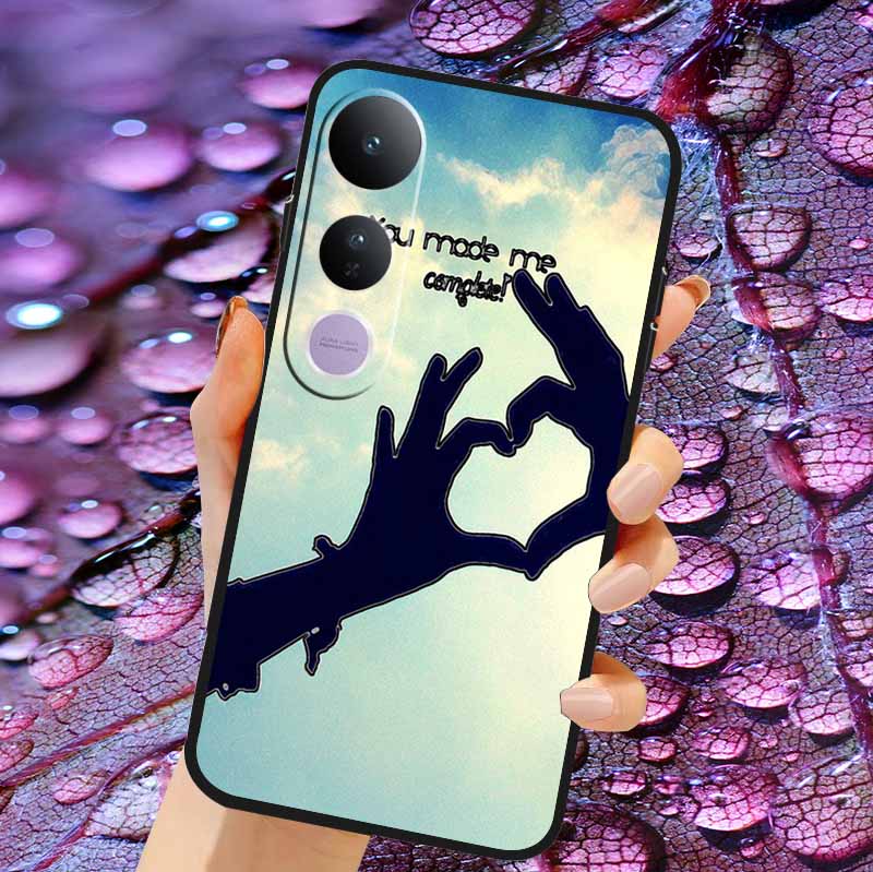 Case For Vivo V50 Lite Soft 3D Flower Relief Emboss Silicone Covers for Vivo V 50 Lite 4G 5G V50Lite Soft Capa Protective Casing