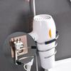 Hair Dryer Holder Wall Mounted Blower Organizer Stainless Steel Spiral Stand