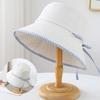 Small Fresh Plaid Bow Contrasting Color Bucket Hat Spring and Summer Travel Showing Face Small Bucket Hat Versatile Basin Hat Woman