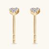 Silvere Glam European And American Niche And Exquisite 10K Gold Moissanite Earrings With Heart-shaped Design