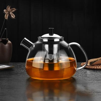 Tepelně odolná skleněná konvice s nerezovým nálevem Čirá zahuštěná konvice Čajová konvice na přípravu kávy 800/1500 ml