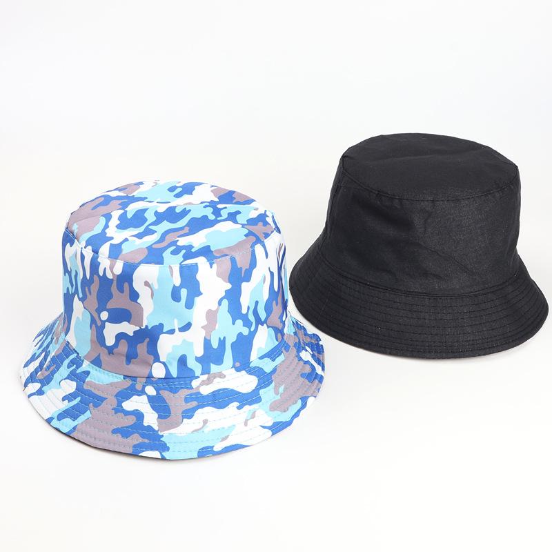 Women's Camouflage Dual-Sided Bucket Hat, Double-Sided Wearable Fisherman Cap for Outdoor Leisure and Vacation