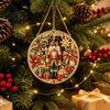 Decorative Plastic Tree Ornaments Christmas Rhinestone Painting Suncatcher Kit, Round DIY Hanging Decor Party Supplies for Home, Craft Pendant Holiday