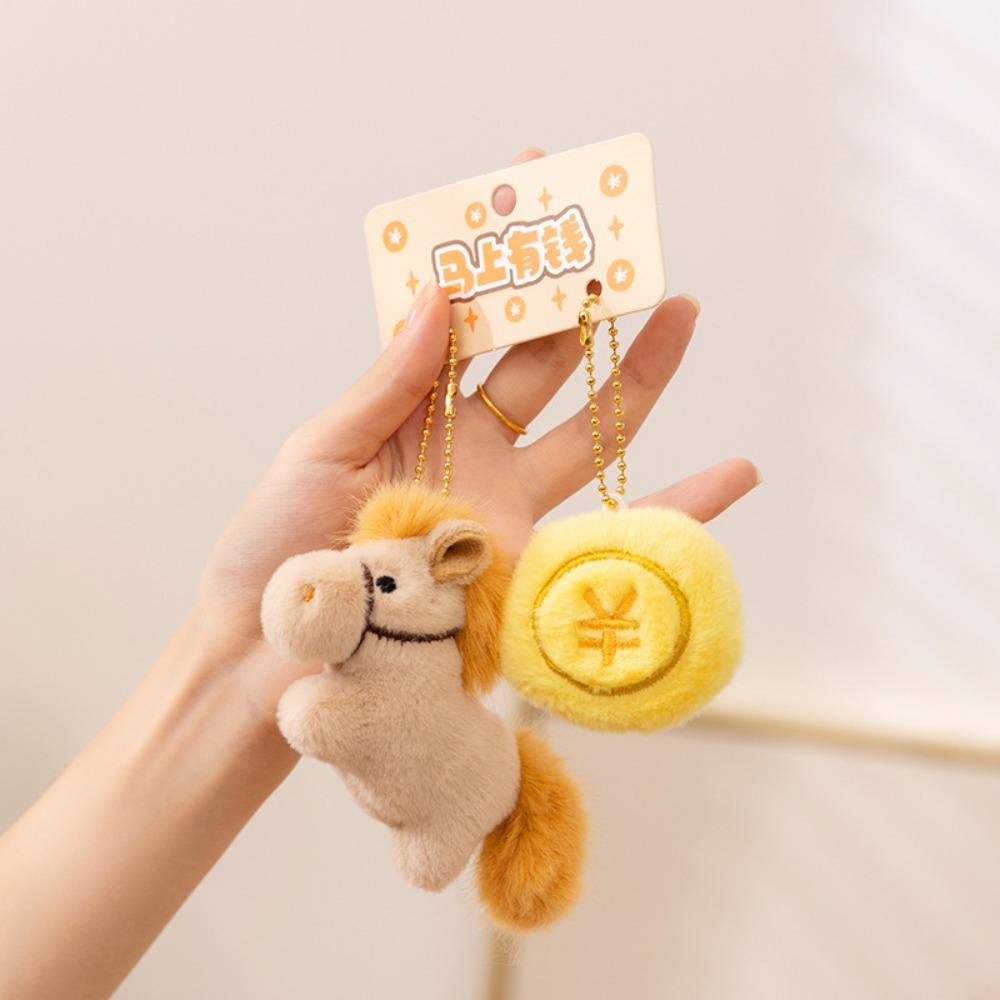 9cm Exquisite Lucky Pony Plush Toys Mini Size Keychain Bags Pony Plush Pendant  Festival Gift