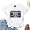 FREE THE NIPPLE Print Women T Shirt Short Sleeve O Neck Loose Women Tshirt Ladies Tee Shirt Tops Camisetas Mujer