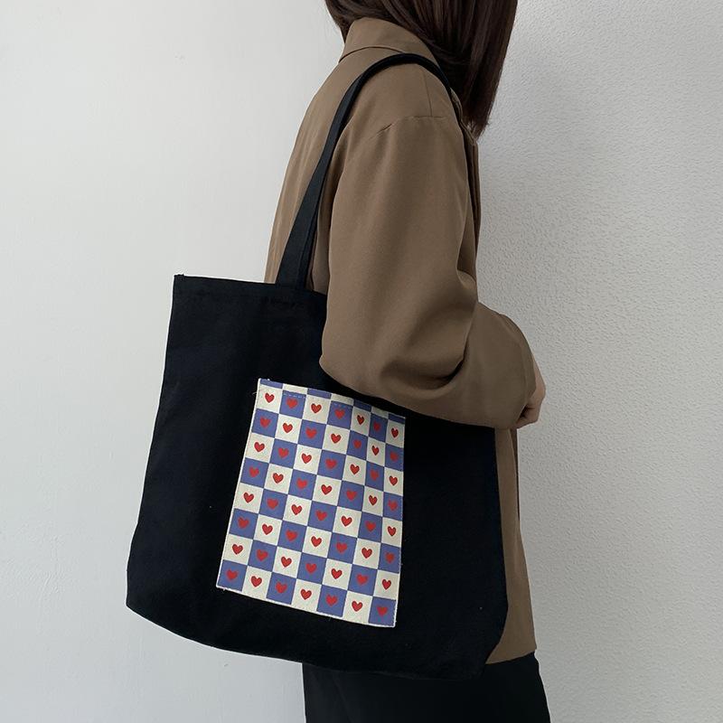 

Новая квадратная холщовая сумка большой вместимости черная сумка на молнии