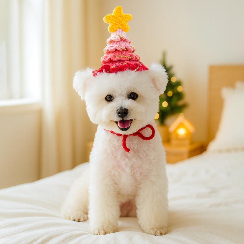 Pet circle, dog cat cat autumn and winter soft and comfortable warm New Year's Christmas scarf
