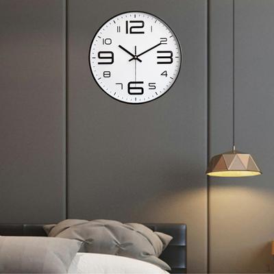 Large Number Wall Clock 12'' Silent Non-ticking Quartz Decorative Modern Style Living