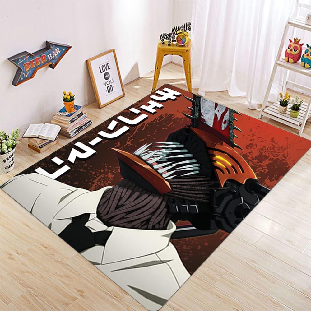 Japanese comic Chainsaw Man horror carpet living room sofa coffee table non-slip floor mat washable carpet