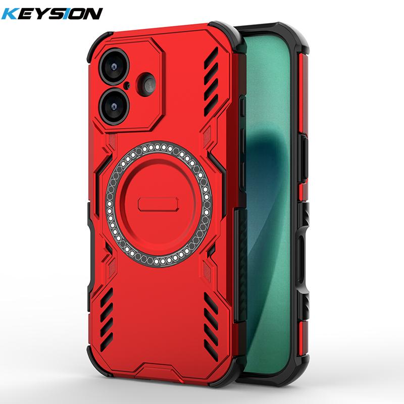 KEYSION Hollow Heat Dissipation Case for MagSafe for iPhone Air Silicone+PC Magnetic Cooling Shockproof Phone Cover for iPhone 17