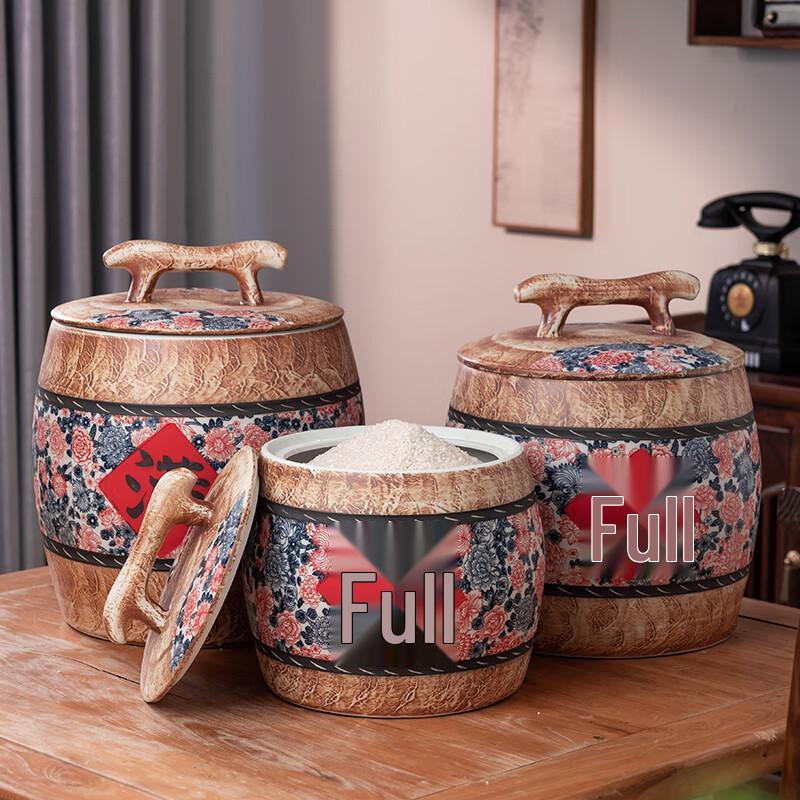 Jingdezhen Retro Ceramic Rice Storage Jar