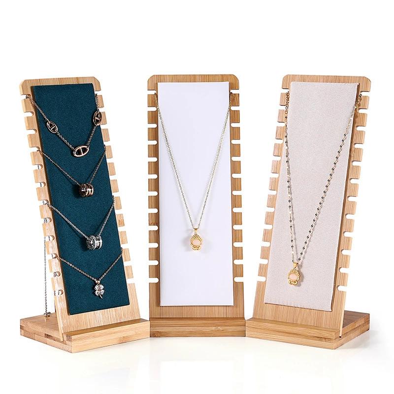 Bamboo And Wood Necklace Display Frame Pendant Jewelry Storage Display Frame Jewelry Necklace Pendant Display Shooting Props