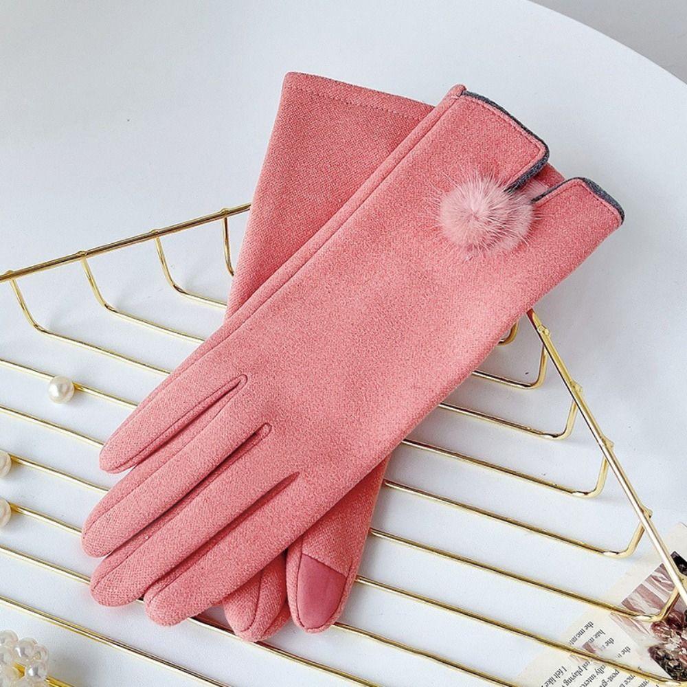 Gants d'hiver en fausse fourrure de lapin pour écran tactile, chauds, pour la conduite, moufles, gants pour nouvel étudiant, cadeau pour filles