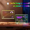 LED Note Board DIY Acrylic Night Light Board with 7 Pens Luminous Drawing Painting Board Message Board For Kids Birthday Gift