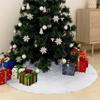 Vidaxl Christmas Tree Skirt, White, 150 Cm, Faux Fur