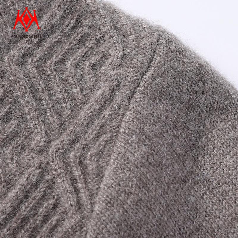 Men's Premium 100% Cashmere Crewneck Plaid Pullover Sweater