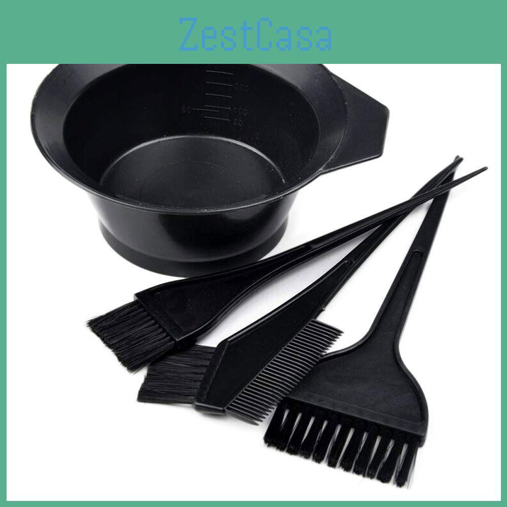 Pro Hair Coloring Accessory Kit 4-pack Hairdressing Brush Bowl Set For Salon Home Use