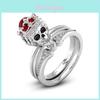 Women Skull Rings Inlay Unique Punk Ring Beautiful Skeleton Jewelry Collection**