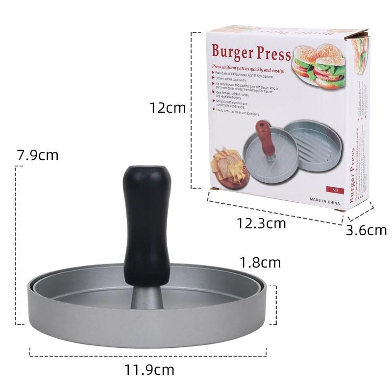 Home Use Metal Burger Press Non-Stick Hamburger Patty Maker with Wax Paper Aluminum Burger Maker for Kitchen BBQ Grill