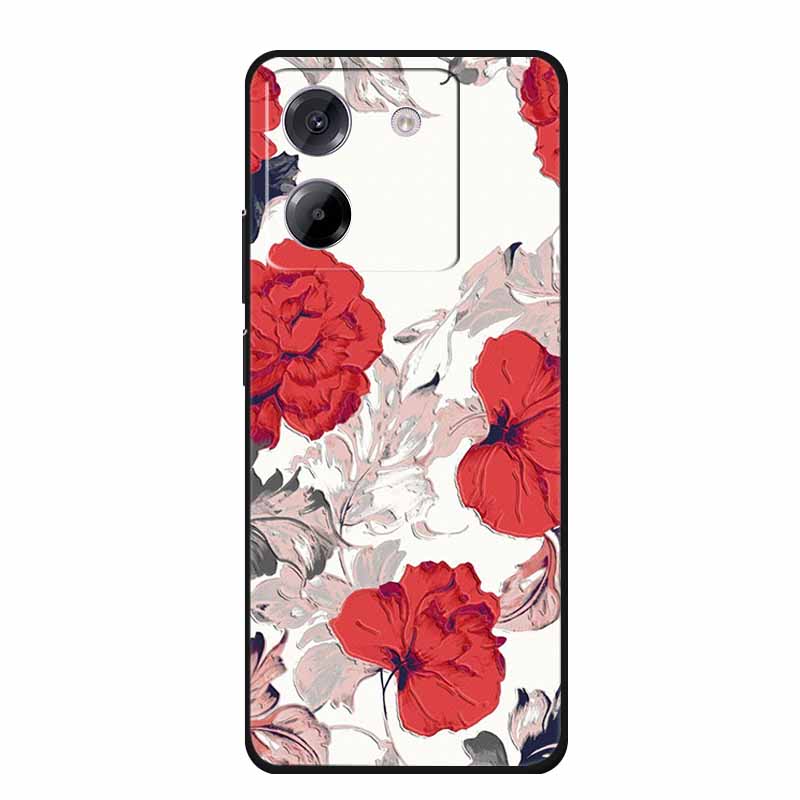 3D Emboss Case For POCO M7 Pro 5G Phone Case Relief Flowers Black Silicone Soft Back Cover For Xiaomi Poco M7 Pro Case Coque Bag