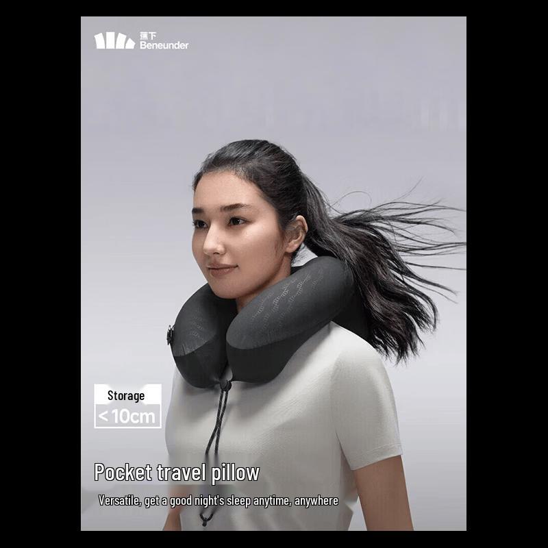 Beneunder Portable Inflatable U-shaped Travel Neck Pillow