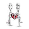 Fit Panoriginal Braceletscopper Valentine'S Day Couple Love Flower Charm Beads Diy Jewelry Souvenir Gift
