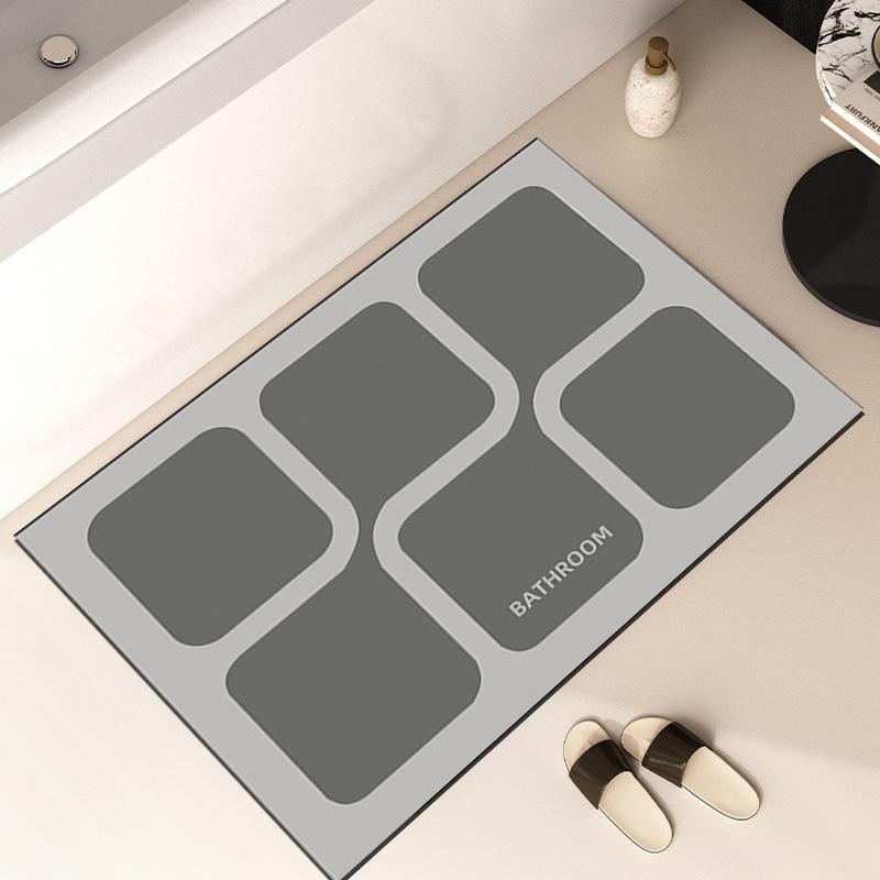 Bathroom Shower Room Moisture-wicking Mat Diatom Mud Mat Toilet Door Entry Cushion Restroom Fast-dry Non-slip Carpet