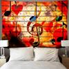 Nordic Musical Note Tapestry Colorful Background Cloth Art Home Bedroom Decor Hanging Cloth Digital Printing Mural Tapestries