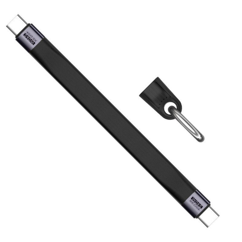 Type C to Type C Ribbon Cable 240W Quick Charging 40Gbps Data Transfer 8K Resolution Output Extension Cable for Phone