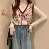 Pullover Pullover Weste Weibliche 2023 Frühling und Herbst Casual V-ausschnitt Outwear Gestrickte Pullover Weste Ärmellose Pullover Weibliche Tops