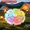 7‑Compartment Rainbow Color Pill Case, Lightweight Portable Medicine Container for Camping, Hiking, Daily Use & Travel Storage
