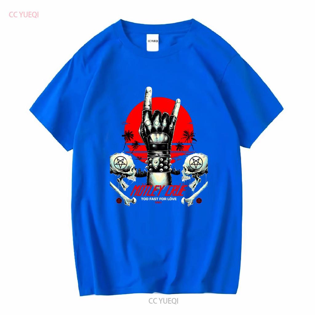 Blandad Besättning För Snabb För Kärlek Tungmetall Rock Bomulls T-shirt S 3XL vintage Tvättad Vardaglig Andningsbar mode Snygg Unisex