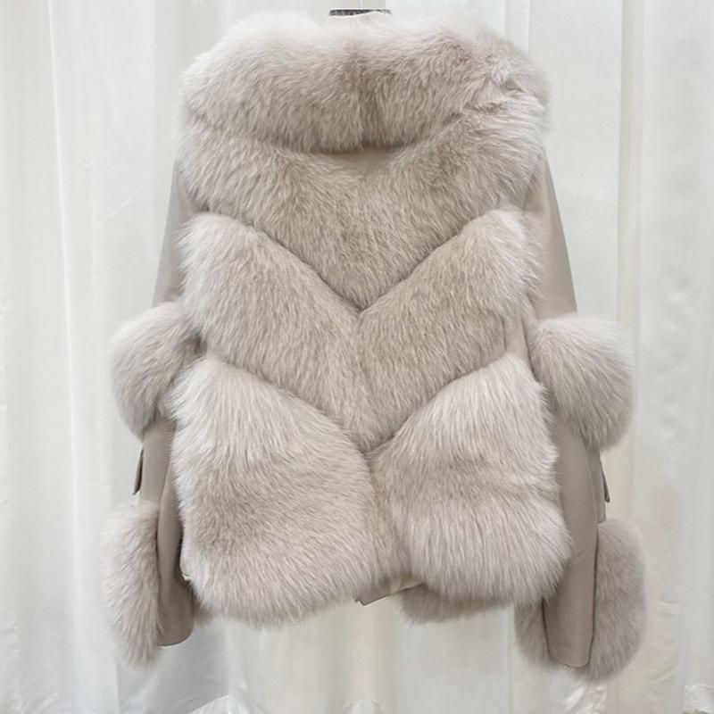 Winter Women's Faux Fox Fur Quilted Casual Western Style Fur Jacket Loose High Quality Faux Fur Coat