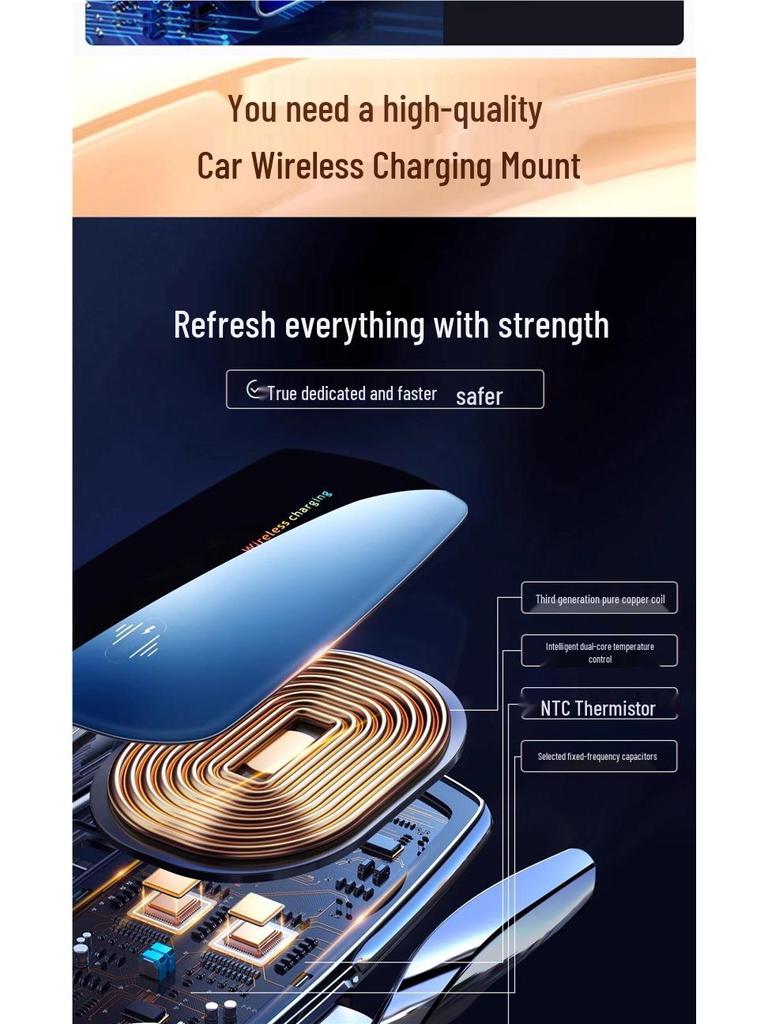 2025 Black Automatic Car Phone Mount & Wireless Charger with Apple Navigation