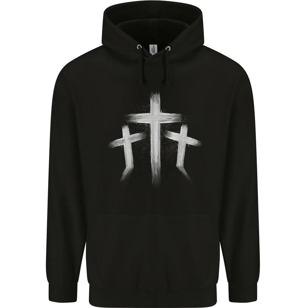 Three Gothic Crosses Grunge Hoodie
