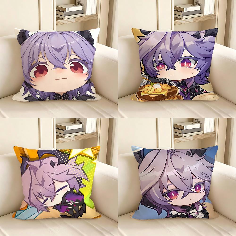 pc Kawaii Chibi Durin Game Genshin Impact Pillow Case Fashion Square Pillowcase Bedroom Sofa Room Ins Decoration Leisure