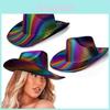 Colorful Rainbow Cowboy Hat Eva Sequin Party Hat For Holiday Festivities And Gifts