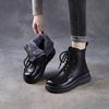 Thick-stitched Warm-bottomed Women's Short Boots, Retro Leather Cotton Shoes