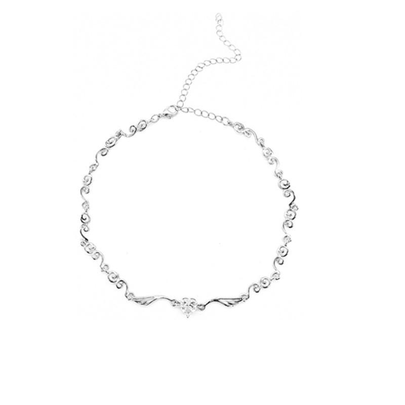 Exquisite Angel Wings Pendant Choker Female Micro-inlaid Zircon Heart-shaped Necklace Trendy Jewelry on The Neck Collares Mujer