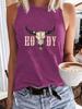 American Style Cow Pattern Women's Loose Tank Top