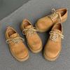 Height-increasing Derby Shoes Men's Casual Tooling Shoes Retro Big Head Leather shoes-X