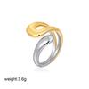 18K Gold and Silver Two-color French Retro Stacked Ring Simple Versatile Ring Hand Jewelry
