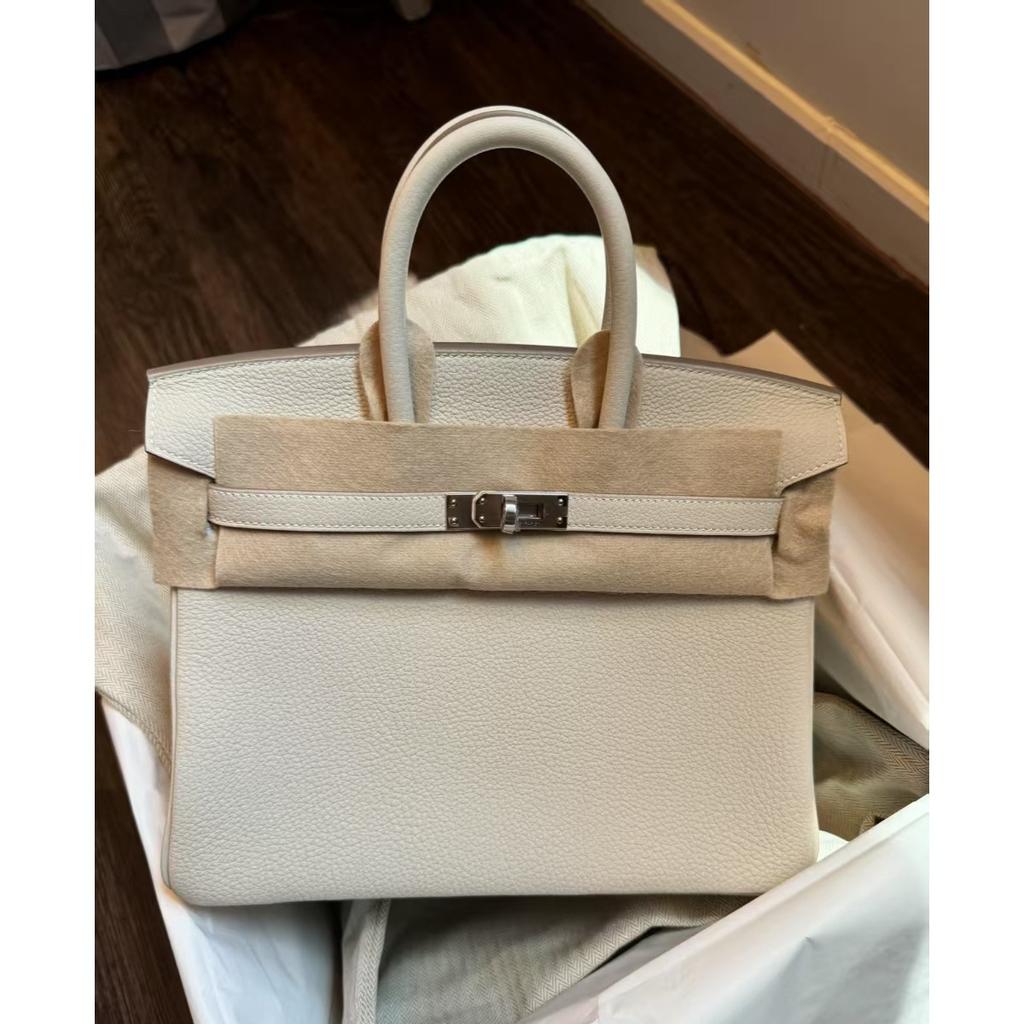 High-quality Version H Home First-layer Cowhide Lychee Pattern Platinum Bag, Portable Shoulder Crossbody Kelly Women's Bag