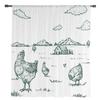 Country Style Farm Chicken House Landscape Sheer Curtains for Living Room Bedroom Decor Window Voile Tulle Curtain Drapes