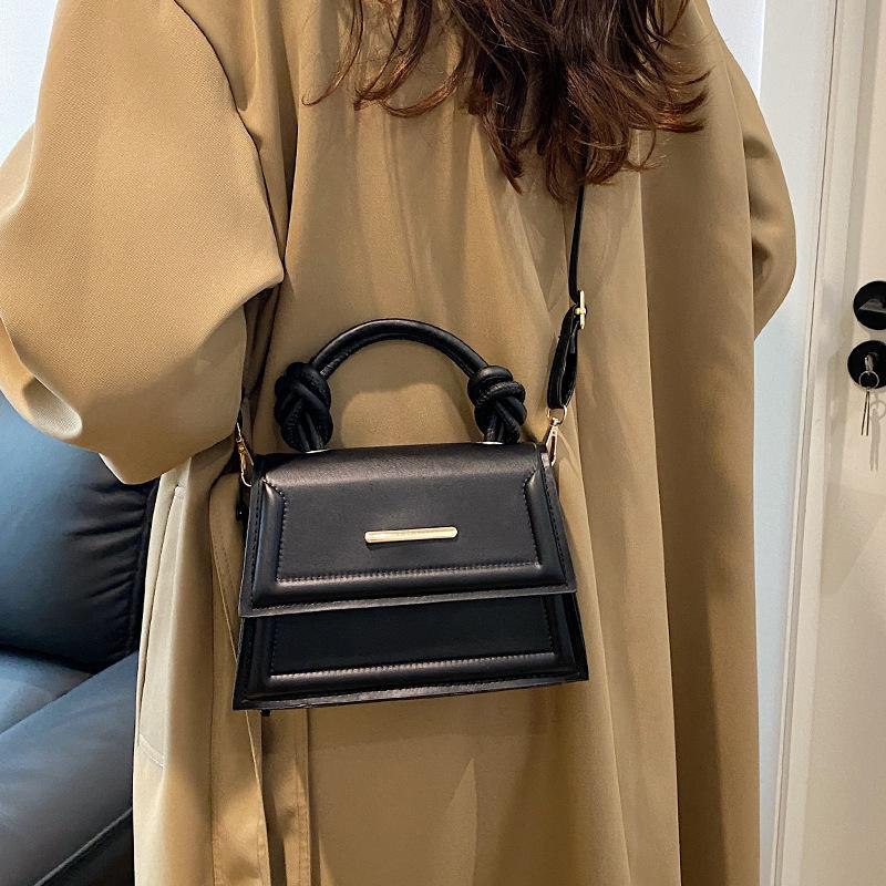 Small Bag Women's Handbag New Simple Messenger Bag Solid Color Small Fresh Foreign Texture Commuting Shoulder Small Square Bag
