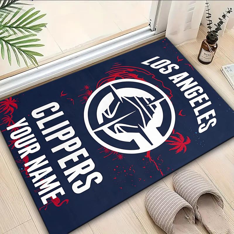 Custom Name Rug LA Clippers Basketball Art Area Rug Suitable for Indoor And Outdoor,Carpets for Homes, Offices,Living Rooms,Home Decor,Christmas Gift