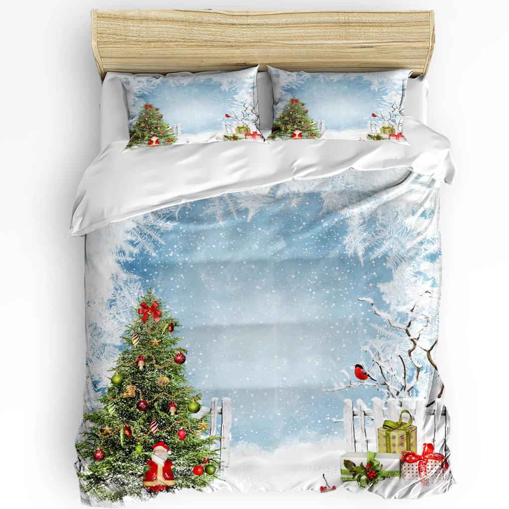 Christmas City Houses Building Castle Bedding Set 3pcs Duvet Cover Pillowcase Kids Adult Quilt Cover Double Bed Set Home Textile