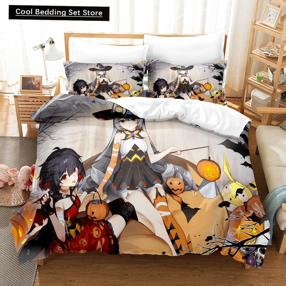 3D Anime Honkai Impact 3rd Bedding Set Printed Decorative 2_3pcs Duvet Cover Set Bedclothes Quilt Cover Home For Home Textiles