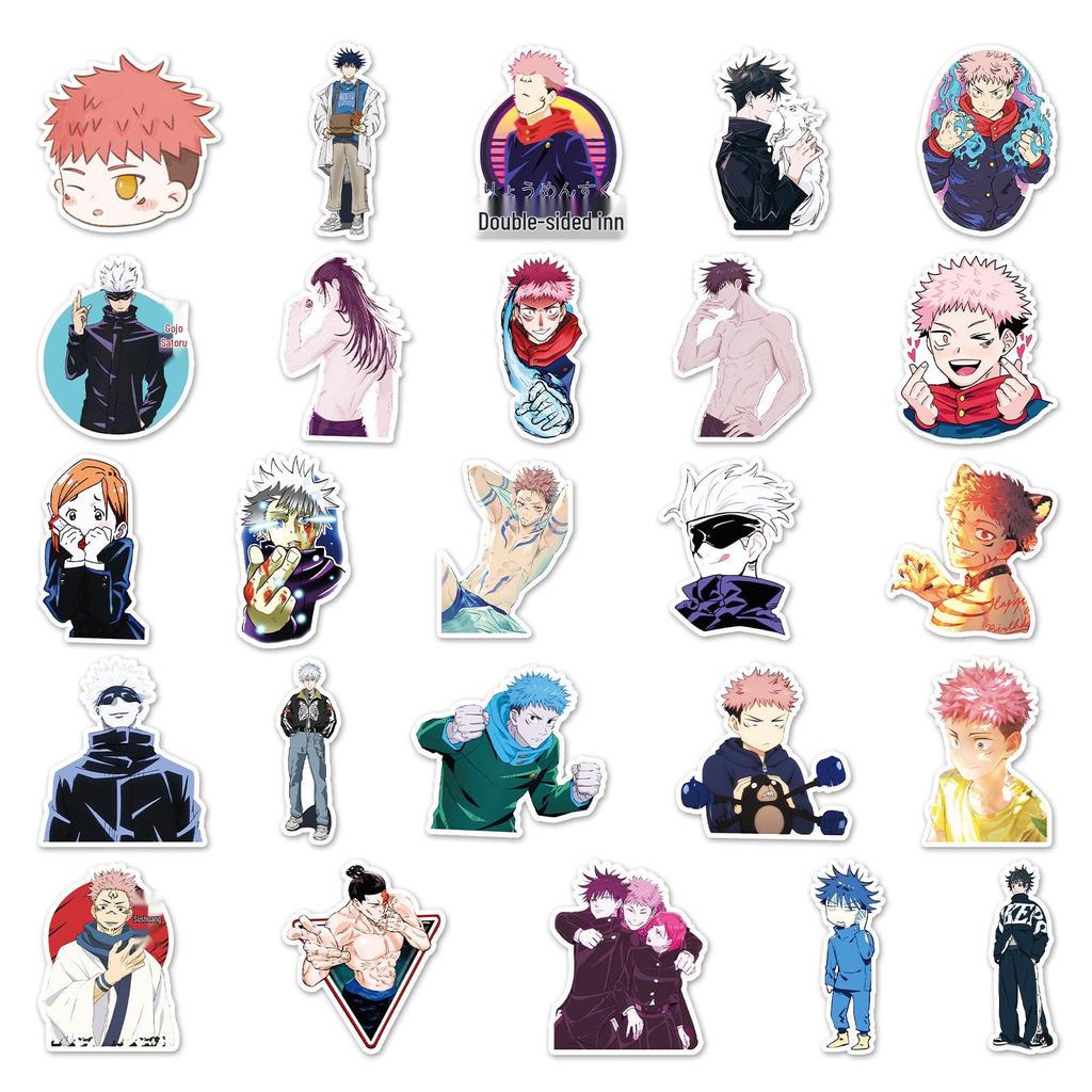 50 Jujutsu Kaisen Anime Stickers for Suitcase, Laptop, or Car Decoration