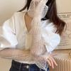 Fingerless Lace Arm Sleeves Polka Dot Lace Arm Cover Fashion Fingerless Long Gloves  Women